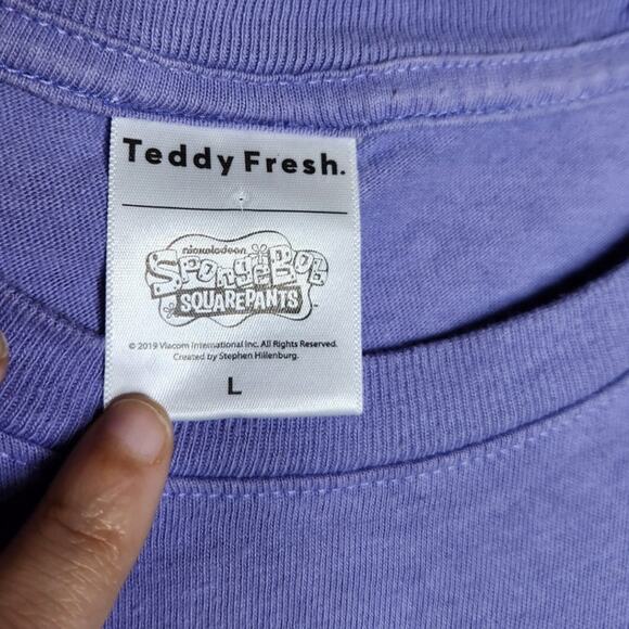 Teddy Fresh x SpongeBob Purple Bubble Graphic Long Sleeve Top Women’s Large - Picture 4 of 8
